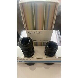 Colorful 8’” Taper Candles Unscented 6 Pack Taper/Dinner Candles & Candle Holder